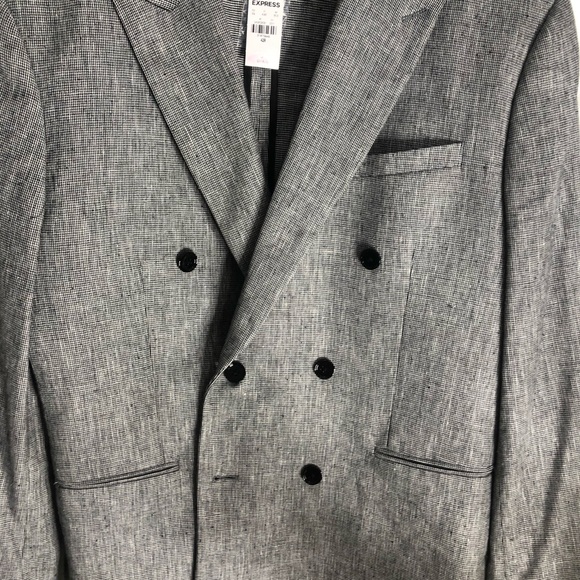 Express NWT Mens Slim Grey Wool-Blend Modern Tech Jacket size 40-S